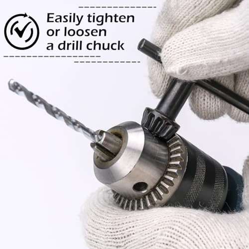 Famgee Replacement Drill Chuck Key Wrench Electric Drill Clamping Tool Heavy Duty Solid Carbon Steel Thumb Handle Chuck Key (Chuck Diameter: 3/4" / 5/8" / 1/2" / 3/8" / 1/4" / 5/32") - 6 Sizes - Image 2