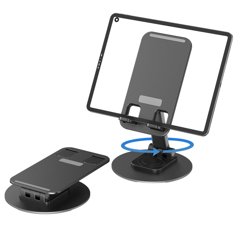 CXTX 360Â° Degree Rotating Mobile Phone Holder,Fully Adjustable Foldable Desktop Phone Holder Stand Base,Foldable Desktop Cell Phone Stands for iPhone17 16 15 Pro Max Plus iPad Samsung (K39B-black) - Image 1