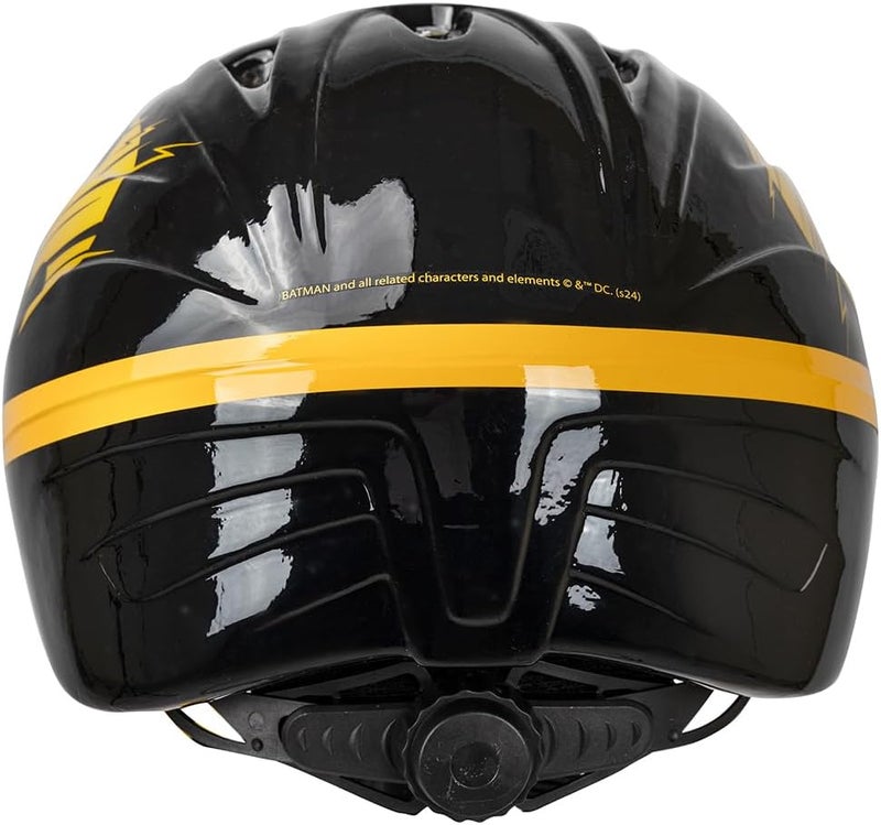 Spartan Batman Kids Helmet for Ages 3–6 | Medium Size 50–52cm | DC Superhero Bike, Skate, and Scooter Safety Gear | Lightweight Shell with Air Vents | Adjustable Chin Strap | SP-9138 - Image 4