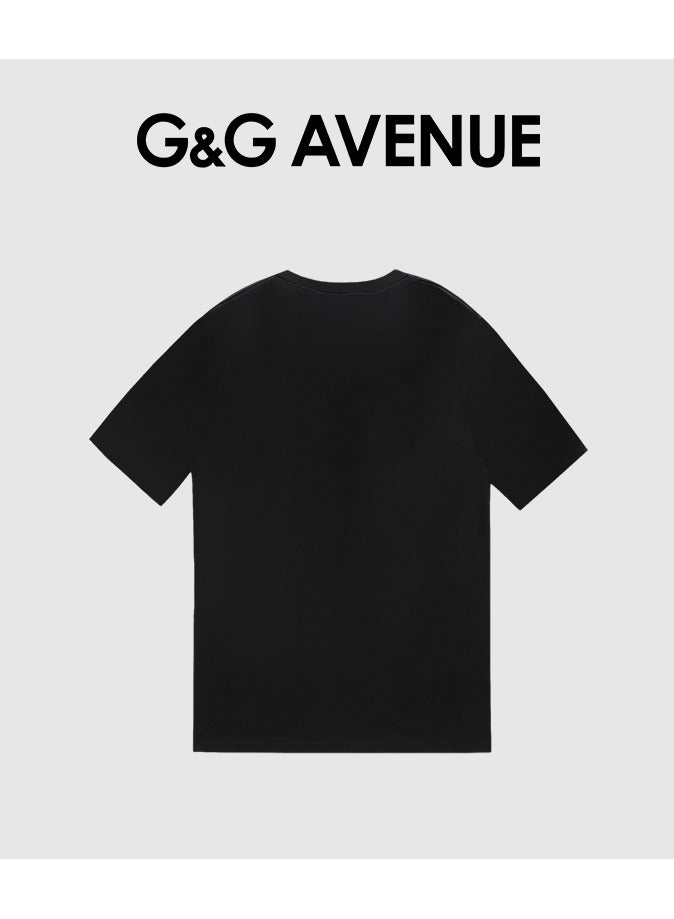 G&G AVENUE Heavy cotton fabric Men's Sports Style Pure Cotton Thick Oversized Round Neck T-shirt  Casual Style (One Piece) - Image 2