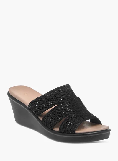 Le Confort Womens Embellished Slip-On Sandals With Wedge Heels