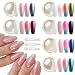 Fcozpjk White Chrome Nail Powder 6 Colors Pearl Chrome for Nails Mirror Effect Metallic Rubbing Pigment Dust Glazed Donut Nail Art Pearlescent Glitter Manicure Decor - Image 2