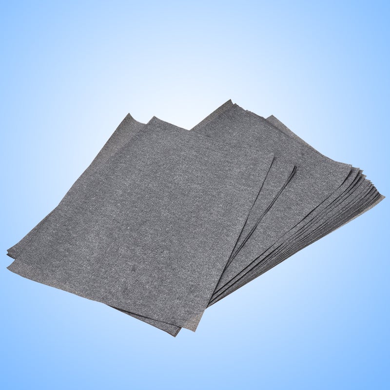100 Sheets/Bag Transfer Paper Tracing Paper Graphite Carbon Paper Painting Carbon Coated Paper (Gray and Black) - Image 1
