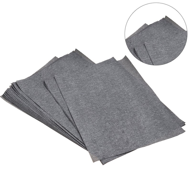 100 Sheets/Bag Transfer Paper Tracing Paper Graphite Carbon Paper Painting Carbon Coated Paper (Gray and Black) - Image 2