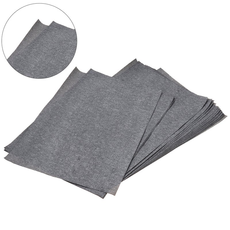 100 Sheets/Bag Transfer Paper Tracing Paper Graphite Carbon Paper Painting Carbon Coated Paper (Gray and Black) - Image 4
