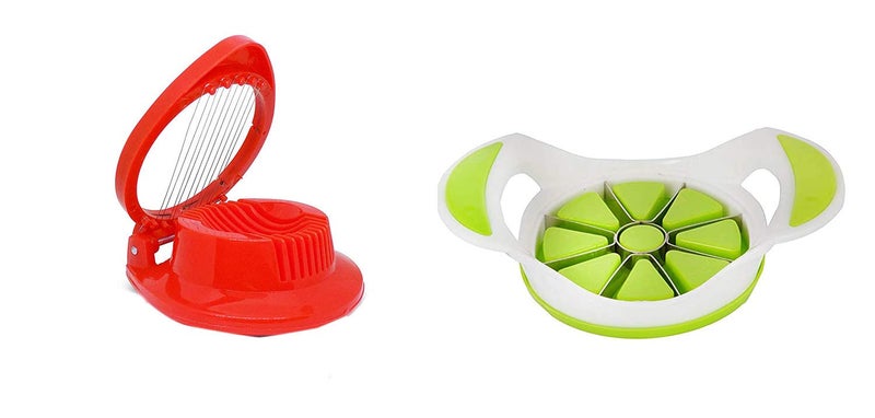 faas Plastic Apple Cutter with Push Stand & Egg Slicer,(1 Apple Cutter & 1 Egg Slicer) - Image 1
