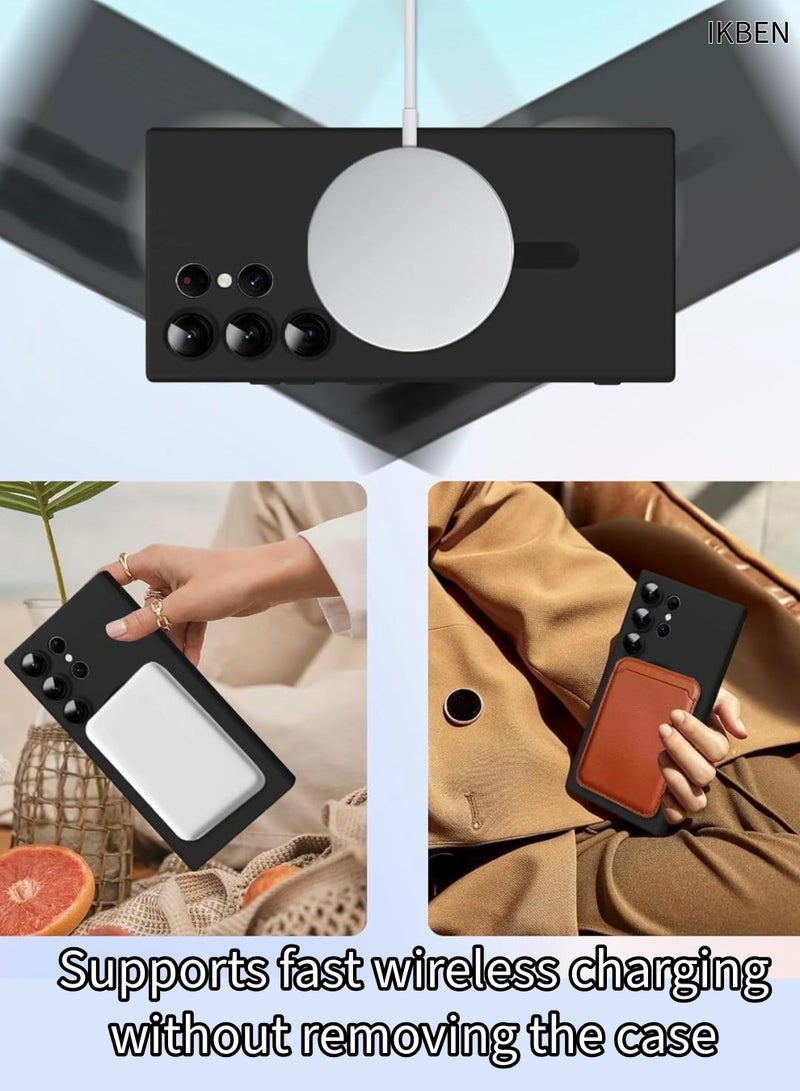 IKBEN Galaxy S24 Ultra 5G Magnetic Ring Case – Wireless Charging Compatible, Full Camera Lens Protection, Shockproof Anti-Scratch TPU Slim Cover, Matte Black (IKBEN) - Image 5