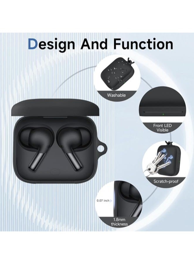 Silicone Protective  Case for OnePlus Buds 3 with Keychain Cover (Green) - Image 3