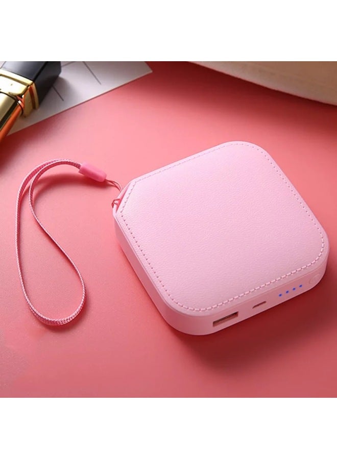 Loquat Source Manufacturers Creative Mini Charging Treasure Printed Logo Small Cute Portable Leather Unicorn Mobile Power-Color:Pink-Power Supply Capacity:5000 MA  - Image 1