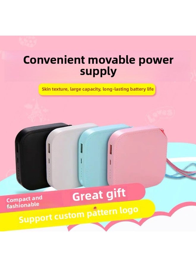 Loquat Source Manufacturers Creative Mini Charging Treasure Printed Logo Small Cute Portable Leather Unicorn Mobile Power-Color:Pink-Power Supply Capacity:5000 MA  - Image 3