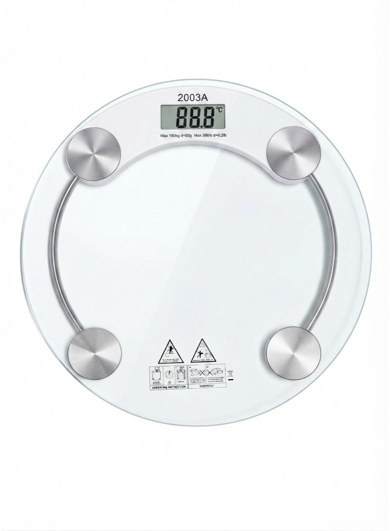 Round Glass Portable Digital Scale 180 kg - Image 1