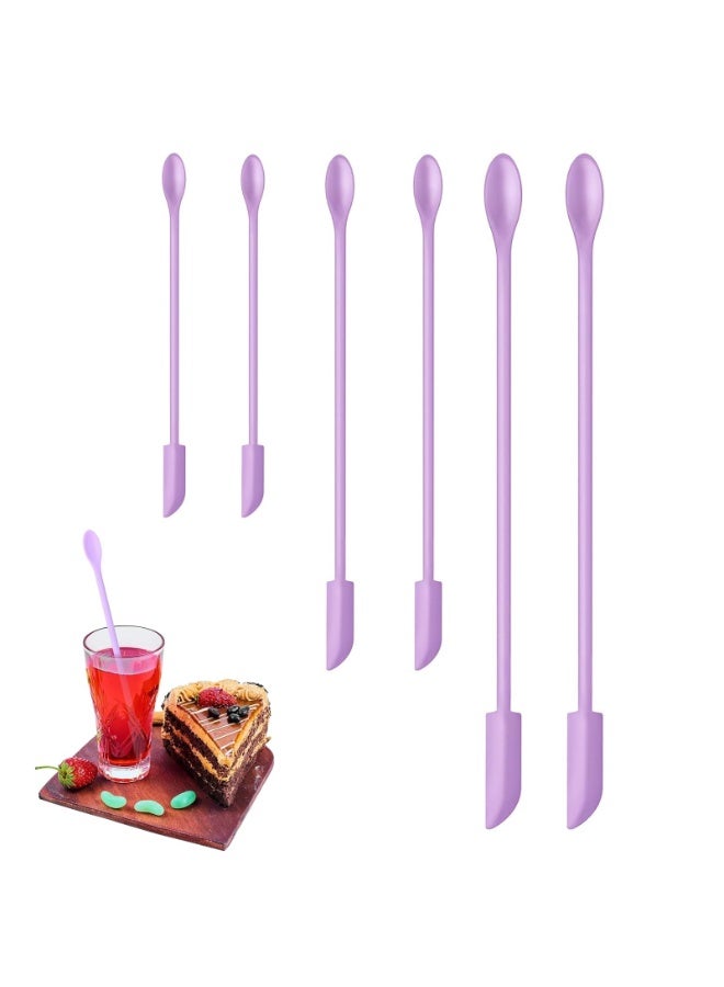 سونسر 6 قطع من ملاعق المكياج متعددة الأحجام، ملاعق التجميل، مجموعة ملاعق سيليكون صغيرة الحجم للتجميل والمطبخ، مكشطة صغيرة للبرطمانات وزجاجات المطبخ ومستحضرات التجميل - Image 1