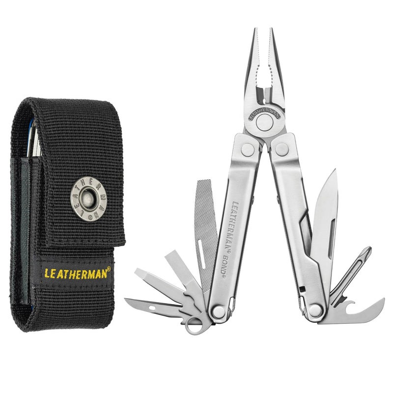 LEATHERMAN, Bond Multitool, Stainless Steel EDC Tool with 420HC Blade and Nylon Sheath - Image 1