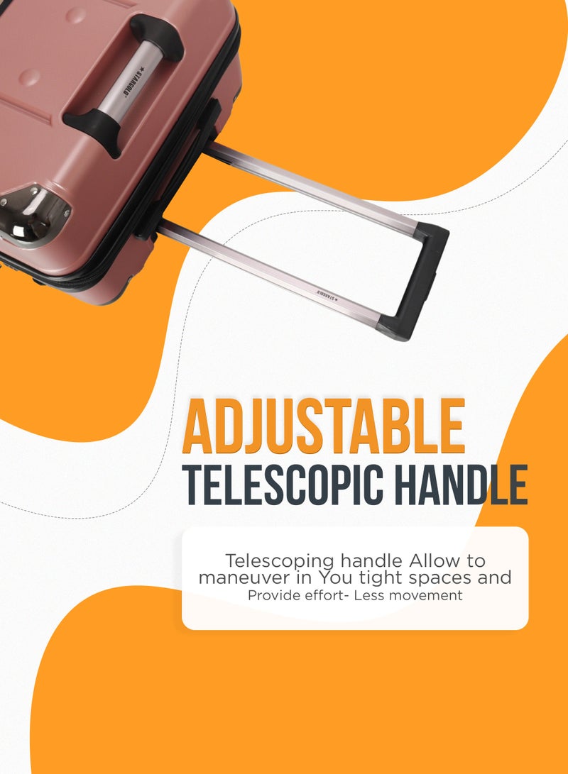 ستارجولد طقم حقائب سفر بعجلات من 3 قطع TPC عجلات جانبية صلبة مع قفل TSA - Image 3