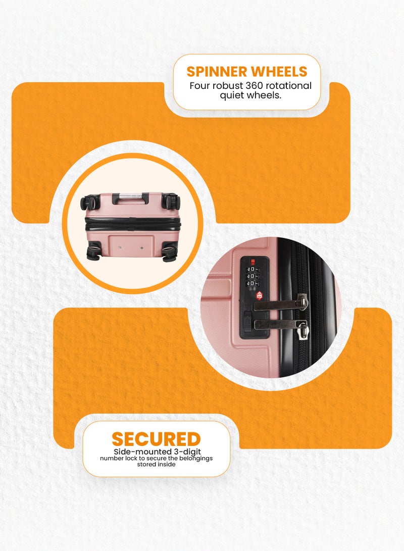 ستارجولد طقم حقائب سفر بعجلات من 3 قطع TPC عجلات جانبية صلبة مع قفل TSA - Image 4