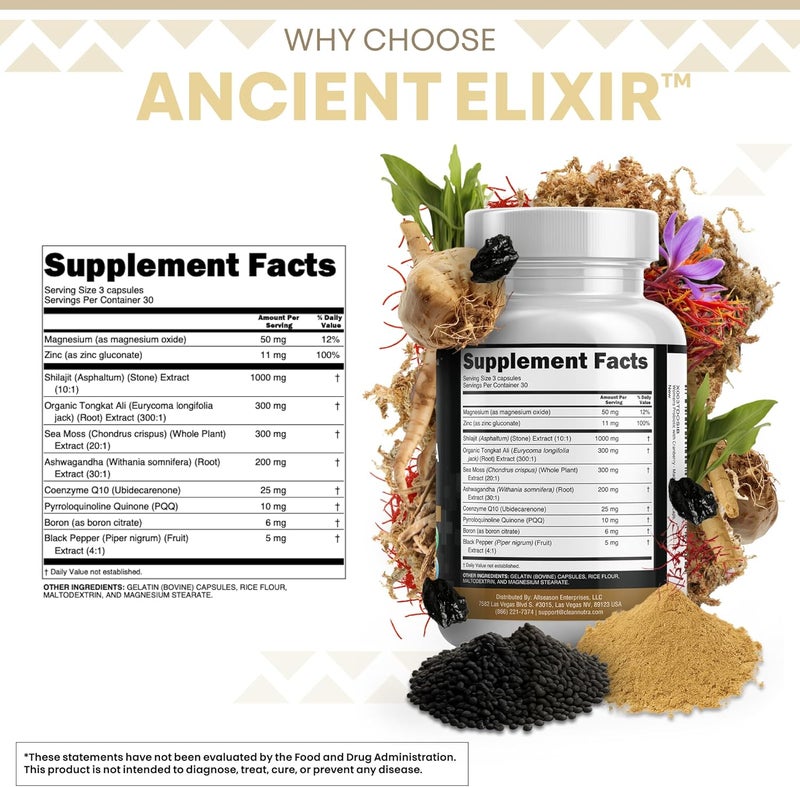 Clean Nutraceuticals مكمل شيلجيت النقي للرجال من كلين نوتراسيتيكالز مع طحالب البحر تونكات علي أشواغاندا بورون زنك CoQ10 PQQ كبسولات حمض الفولفيك دعم الطاقة 90 عدداً بديل الجل المطاطي المسحوق - Image 4