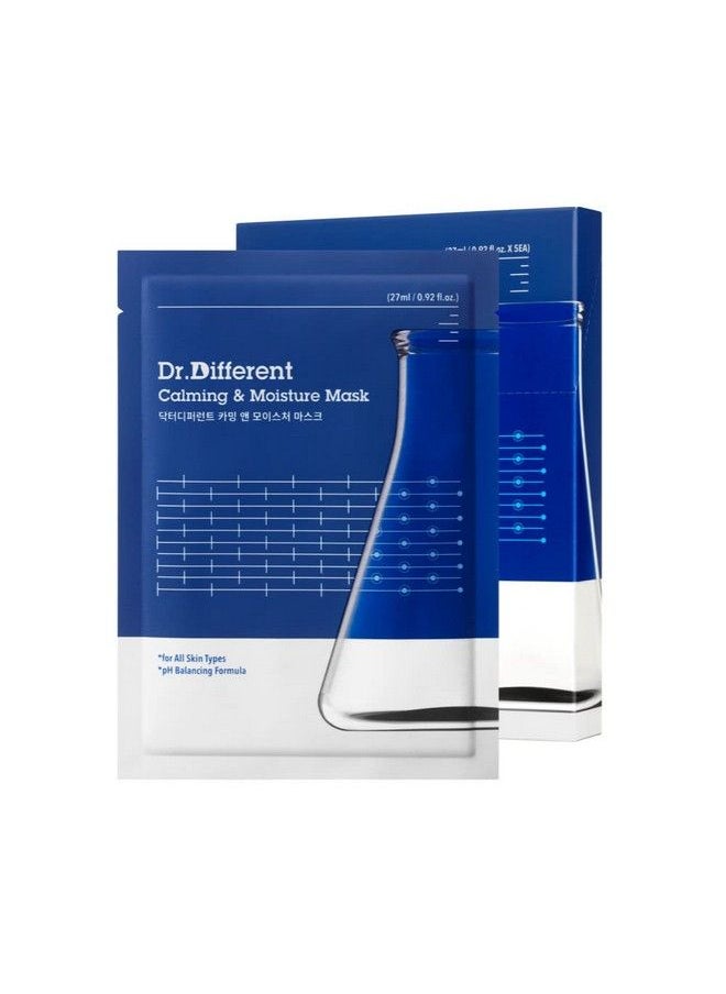 Dr.Different Calming & Moisture Mask 5 Sheets Nmf And Panthenol Hydrating Mask Sheet For Damaged Skin 100% Cotton Sheet Soothing For Sensitive Skin  - Image 2