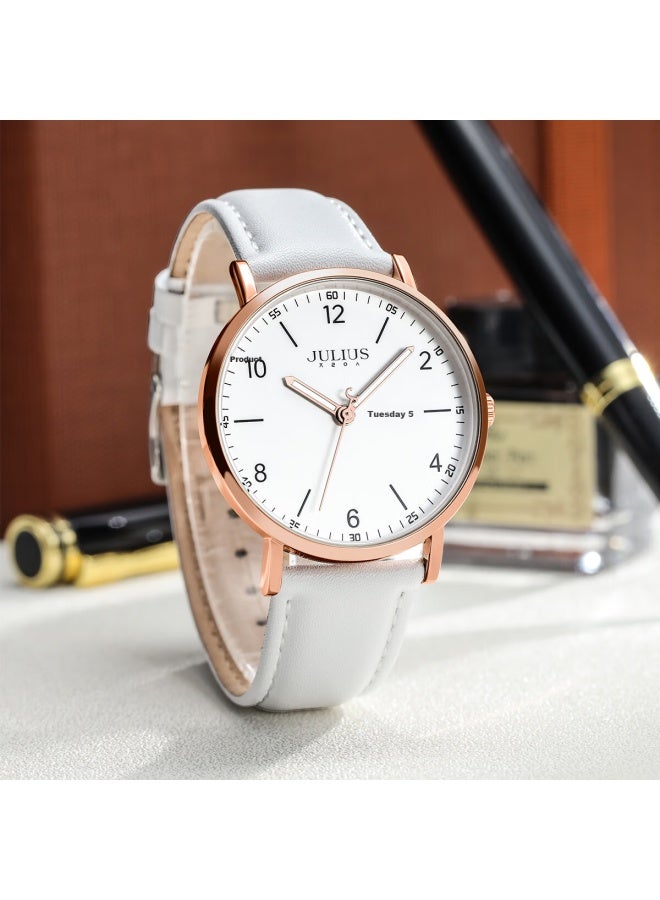 Julius (Julius) Men'S Watch New Style For Junior High School And High School Students Exam Calendar Quartz Men'S Watch White Ja-1516Mb - Image 5