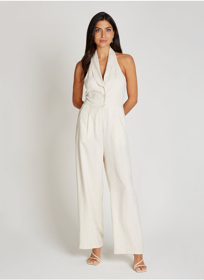 Little Mistress Sleeveless Halter Neck Wide Leg Jumpsuit  - Image 1