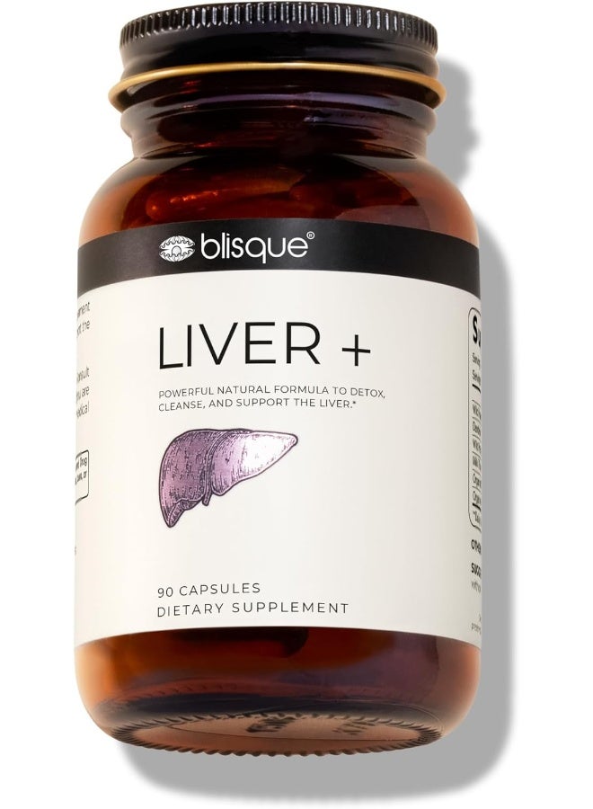 Blisque – Liver Complex Supplement to Detox, Cleanse, and Repair The Liver | Doctor-Approved | Natural Ingredients | Milk Thistle, Dandelion, and Burdock Root | 90 Capsule Pills - Image 1