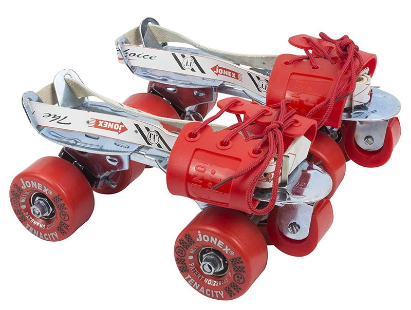 Jonex Tenacity Roller Skates | Senior Tenacity Roller Skates with Brakes | Roller Blades for Kids | Adjustable Shoe Size | Ideal for Indoor and Outdoor Skating | Red Color | - Image 1