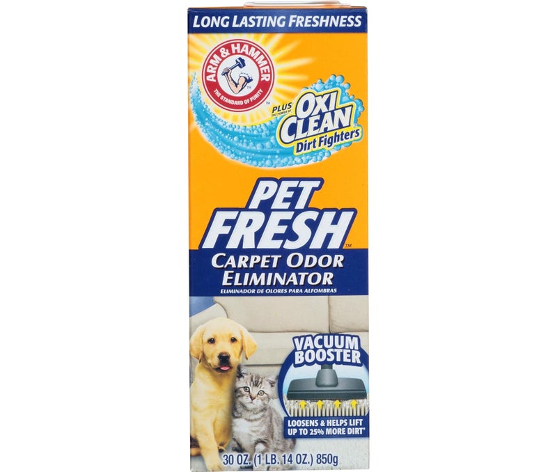 Arm & Hammer Carpet Odor Eliminator Pet Fresh Powder with Baking Soda & OxiClean for Pet Odor Removal from Carpets and Rugs 30 oz - Image 1