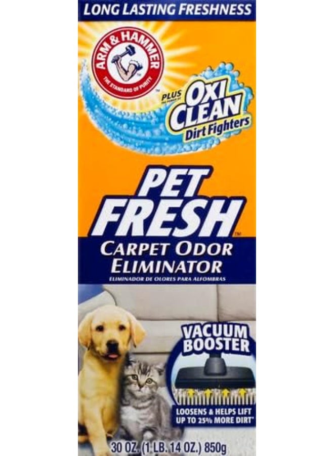 Arm & Hammer Carpet Odor Eliminator Pet Fresh Powder with Baking Soda & OxiClean for Pet Odor Removal from Carpets and Rugs 30 oz - Image 2