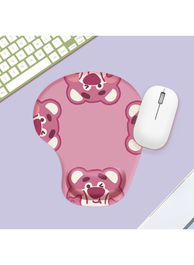 Generic - Comfortable Simple Cartoon Series Silicone Wrist Rest Mouse Pad Office Gaming Anti-slip Desk Mat Wrist Support Hand Rest Pad-Color:Color Map Opp Packaging-Pattern:MH030-5-Strawberry Bear Quartet - Image 1
