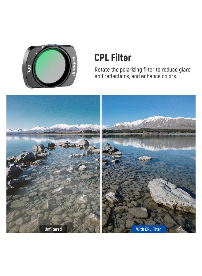 NEEWER 6-Pack Magnetic ND/CPL/UV Filter Set for DJI Osmo Pocket 3 – HD Optical Glass, ND16/32/64/256, CPL & UV, Glare Reduction, Vivid Colors, Fast Attach Camera Filters Kit - Image 3