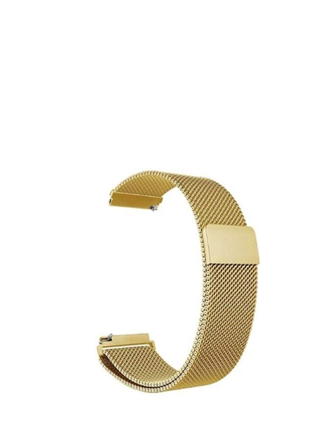 Compatible with Samsung Galaxy Watch Active/Active 2 40mm / 44mm Strap, 20mm Stainless Steel Mesh Metal Watch Band for Gear Sport / S2 Classic/Garmin Vivo Active 3 / Watch 3 41mm (20mm, Gold) - Image 1