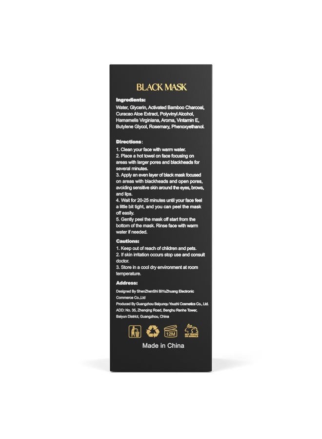 YLNALO Blackhead Remover Mask Kit, Charcoal Peel Off Facial Mask with Brush and Pimple Extractors, Deep Cleansing for Face Nose Blackhead Pores Acne, For All Skin Types (3.5 Fl.oz) - Image 2