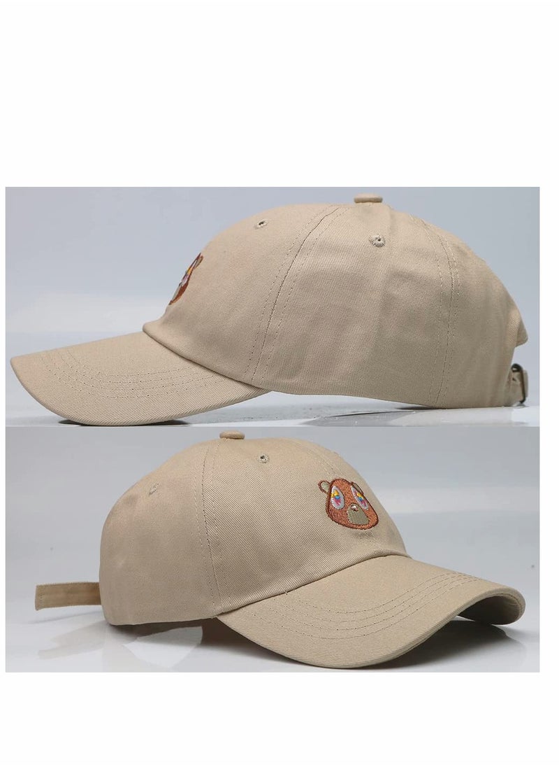 SYOSI - Bear Embroidery Cotton Hat Hip-Hop Baseball Cap Adjustable for Unisex Hats - Image 1