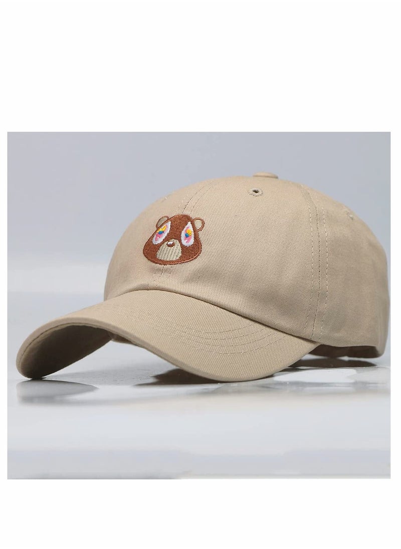 SYOSI - Bear Embroidery Cotton Hat Hip-Hop Baseball Cap Adjustable for Unisex Hats - Image 1