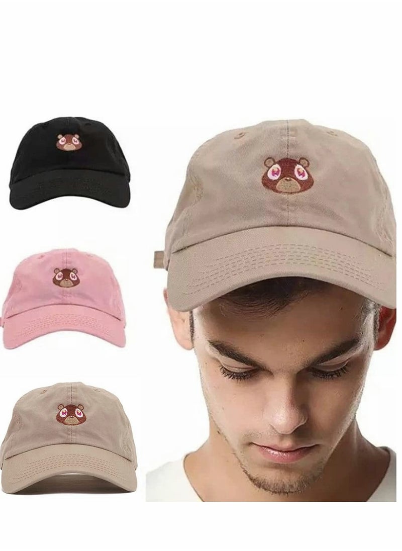 SYOSI - Bear Embroidery Cotton Hat Hip-Hop Baseball Cap Adjustable for Unisex Hats - Image 1