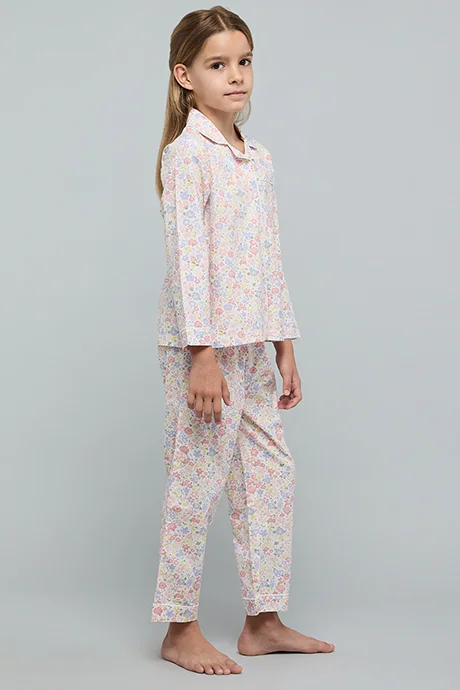 أر أند بي Printed Lapel Collar Pyjama Set