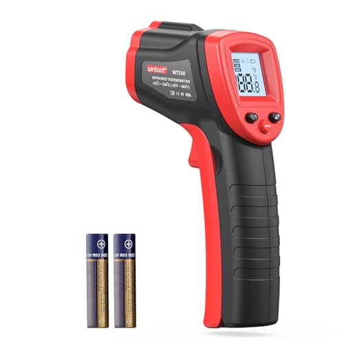 Wintact IR Infrared Thermometer Gun Emissivity 0.95 0.8, -58-716 (-50-380) with LED Backlight Non-Contact Digital Laser Temperature for Grilling and Cooking - Image 1
