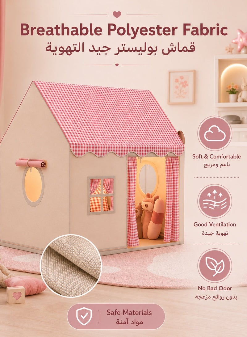 فافاري خيمة لعب للأطفال لون وردي، بيت أميرات داخلي كبير للبنات، مقاس 120 × 105 × 128 سم، خيمة قابلة للطي من قماش بوليستر وهيكل معدني، مع حقيبة تخزين، لغرفة النوم وغرفة اللعب وركن القراءة - Image 3