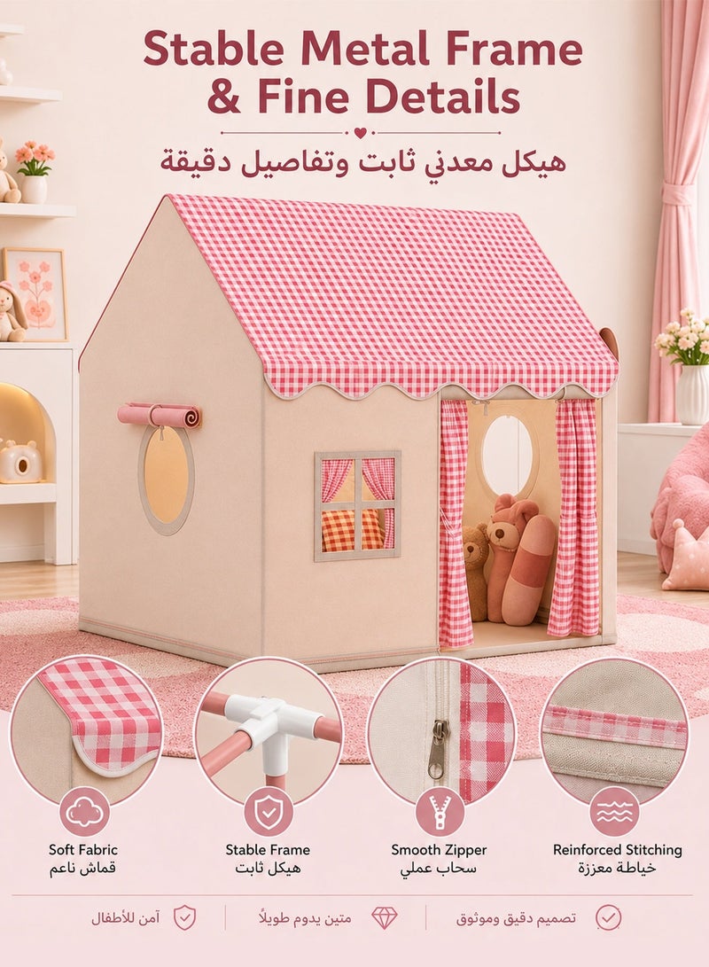 فافاري خيمة لعب للأطفال لون وردي، بيت أميرات داخلي كبير للبنات، مقاس 120 × 105 × 128 سم، خيمة قابلة للطي من قماش بوليستر وهيكل معدني، مع حقيبة تخزين، لغرفة النوم وغرفة اللعب وركن القراءة - Image 2
