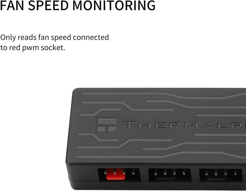 ثيرمالرايت وحدة تحكم مرو��ة Fan HUB X4 تدعم 4 مجموعات من مراوح التبريد، وحدة تحكم مروحة كمبيوتر بـ 4 منافذ 12 فولت 4 سنون، إدخال مباشر لكابل طاقة SATA، محول وظيفي PWM - Image 3