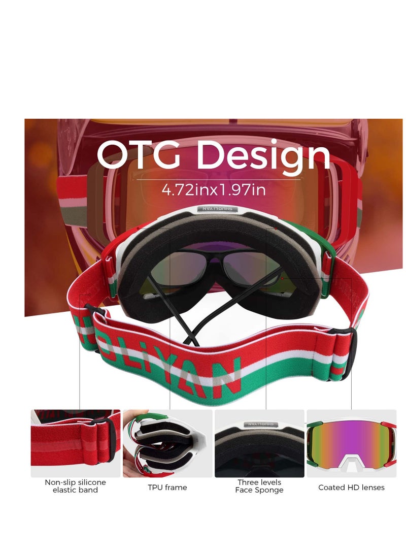 SOLARAE Dirt Bike Goggles Motorcycle Goggles Anti-Fog Ski Goggles Motocross Goggles Anti-Scratch Atv Goggles Uv400 Protection Suitable For Cross-Country, Skiing, Riding, Motorcycle, Men, Women - Image 5