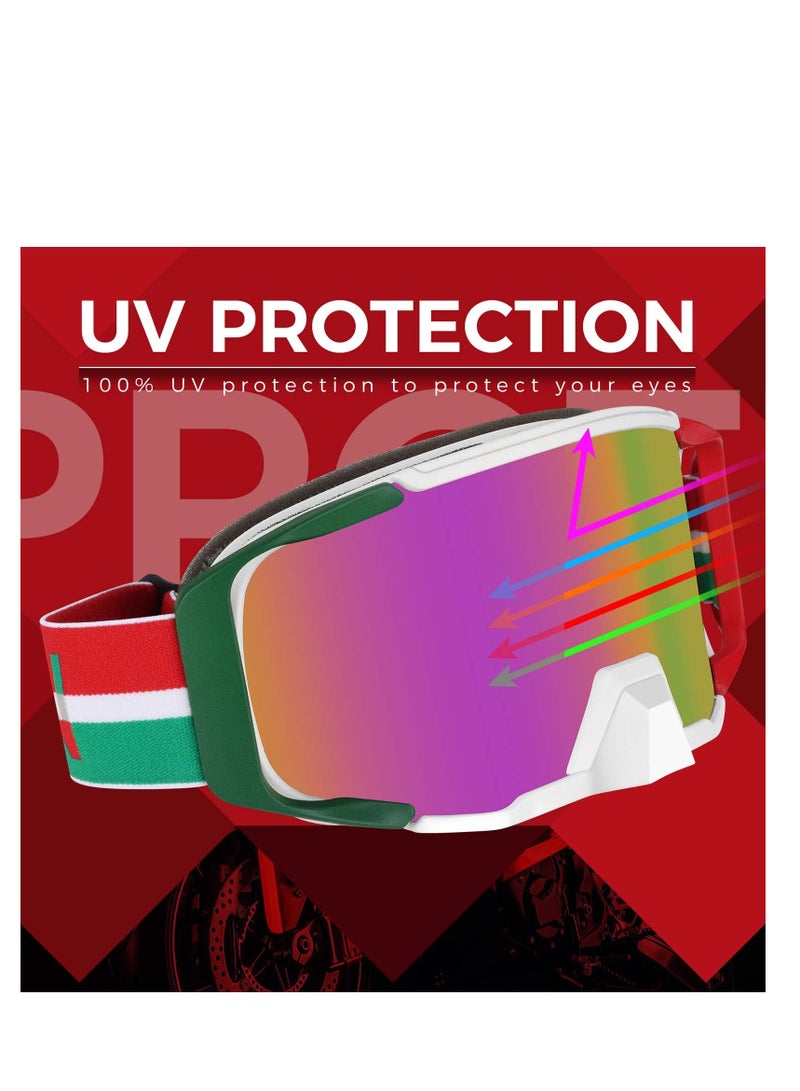 SOLARAE Dirt Bike Goggles Motorcycle Goggles Anti-Fog Ski Goggles Motocross Goggles Anti-Scratch Atv Goggles Uv400 Protection Suitable For Cross-Country, Skiing, Riding, Motorcycle, Men, Women - Image 4