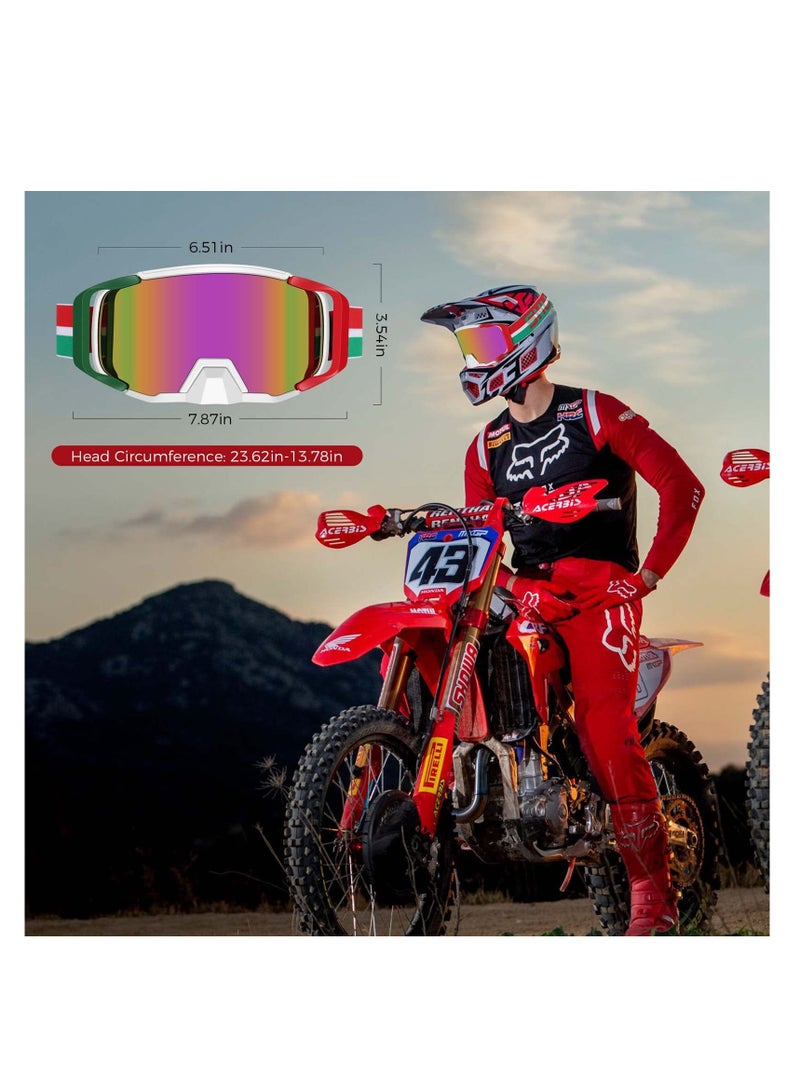 SOLARAE Dirt Bike Goggles Motorcycle Goggles Anti-Fog Ski Goggles Motocross Goggles Anti-Scratch Atv Goggles Uv400 Protection Suitable For Cross-Country, Skiing, Riding, Motorcycle, Men, Women - Image 2