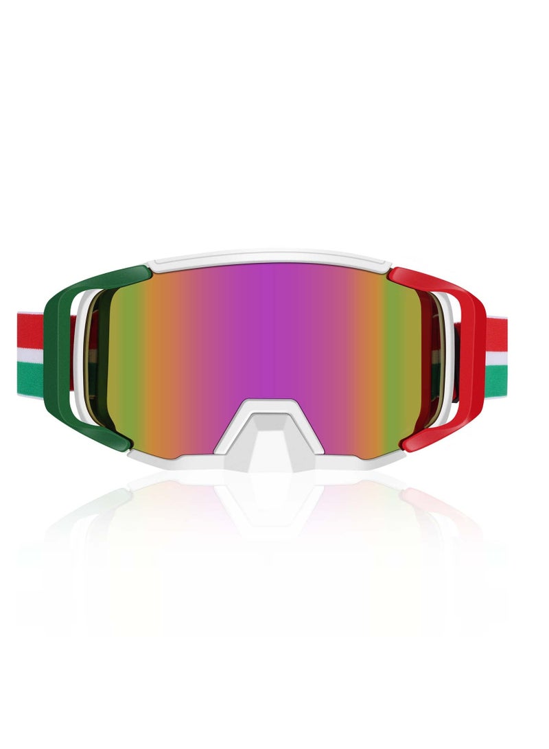 SOLARAE Dirt Bike Goggles Motorcycle Goggles Anti-Fog Ski Goggles Motocross Goggles Anti-Scratch Atv Goggles Uv400 Protection Suitable For Cross-Country, Skiing, Riding, Motorcycle, Men, Women - Image 1