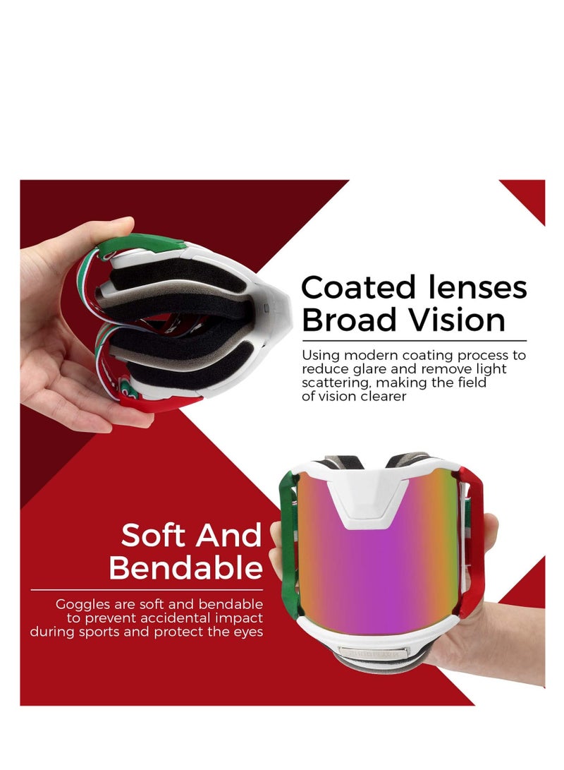 SOLARAE Dirt Bike Goggles Motorcycle Goggles Anti-Fog Ski Goggles Motocross Goggles Anti-Scratch Atv Goggles Uv400 Protection Suitable For Cross-Country, Skiing, Riding, Motorcycle, Men, Women - Image 3