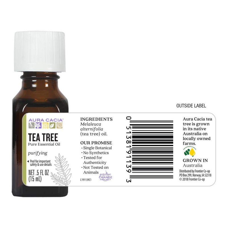 Aura Cacia 100% Pure Tea Tree Essential Oil | GC/MS Tested for Purity | 15 ml (0.5 fl. oz.) | Melaleuca alternifolia - Image 5