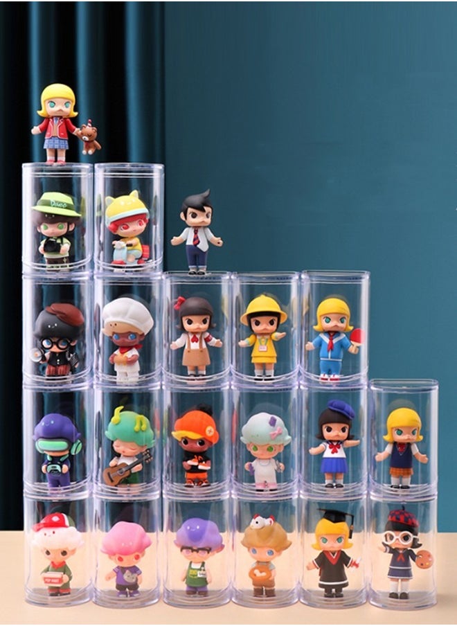 JCB CHIC Clear Figures Display Case, Display Boxes, Stackable Blind Box for Collectibles-Figures, Assembled Dustproof Storage Organizer Box, for Lego Collectibles Action Figures for Pop Mart(19PCS)  - Image 1