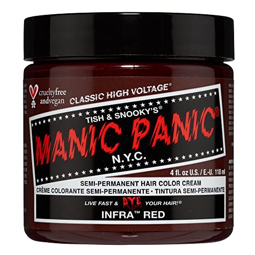 MANIC PANIC Classic Infra Red Semi Permanent Hair Color - Deep Mahogany Red Hair Dye for Women & Men That Lasts 4-6 Weeks - Vegan, Ammonia & Cruelty-Free - Create & Mix Custom Shades (4oz) - Image 1