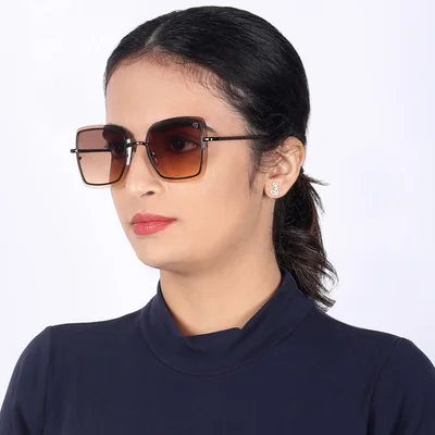Woggles Latest & Stylish UV Protected Brown Square Sunglasses for Women