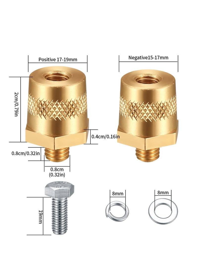Excefore - Battery Terminal Connectors Set, Side Post Battery Terminal Bolt Compatible with Other Accessories to Battery, for M8 Top Side Post Threaded Terminal Charging Post Extender Adaptor - Image 1