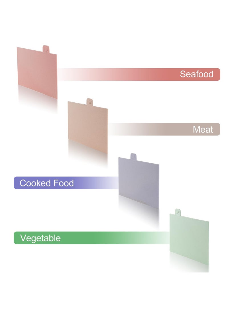 SYOSI 4 Pcs Cutting Board Set with Stand Color Coded Reversible Chopping Boards Plastic Cutting Boards Compact for Safer Food Prep Prevent Cross-contamination Eco-friendly Wheat Straw Fiber - Image 3